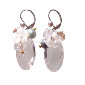 Fashion Handmade Bling Bling Beaded Clear Crystal Earrings